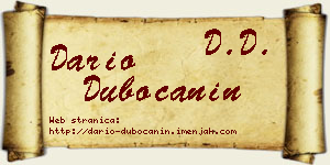 Dario Dubočanin vizit kartica